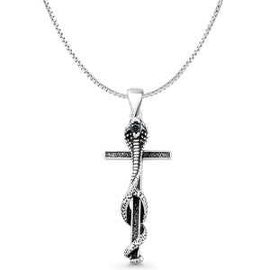 Cobra Snake Cross Pendant Necklace