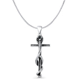 Cobra Snake Cross Pendant Necklace