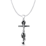 Cobra Snake Cross Pendant Necklace