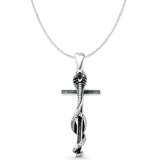 Cobra Snake Cross Pendant Necklace
