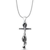 Cobra Snake Cross Pendant Necklace