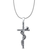 Snake & Cross Pendant Necklace