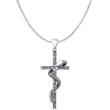 Snake & Cross Pendant Necklace
