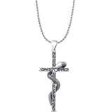 Snake & Cross Pendant Necklace