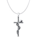Snake & Cross Pendant Necklace