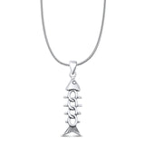 Fish Skeleton Pendant Necklace