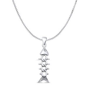 Fish Skeleton Pendant Necklace