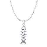 Fish Skeleton Pendant Necklace