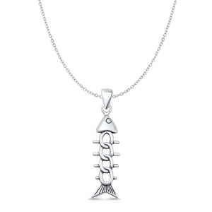 Fish Skeleton Pendant Necklace