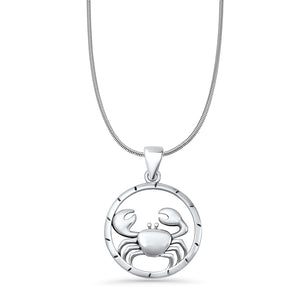 Crab Charm Pendant Necklace