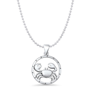 Crab Charm Pendant Necklace