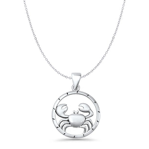 Crab Charm Pendant Necklace