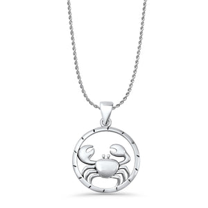 Crab Charm Pendant Necklace