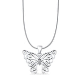 Butterfly Filigree Charm Pendant Necklace