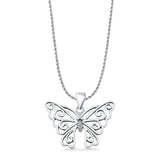 Butterfly Filigree Charm Pendant Necklace