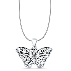 Butterfly Filigree Pendant Necklace