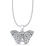 Butterfly Filigree Pendant Necklace