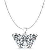 Butterfly Filigree Pendant Necklace