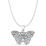 Butterfly Filigree Pendant Necklace