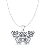 Butterfly Filigree Pendant Necklace
