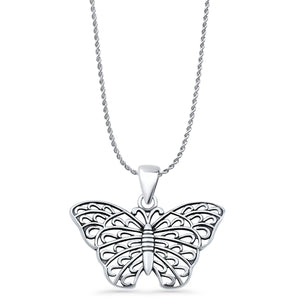 Butterfly Filigree Pendant Necklace