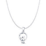 Cat & Moon Pendant Necklace