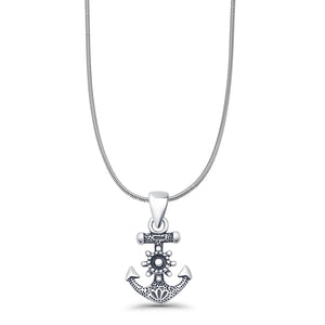 Anchor & Helm Pendant Necklace