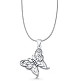 Butterfly Filigree Pendant Necklace