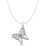 Butterfly Filigree Pendant Necklace