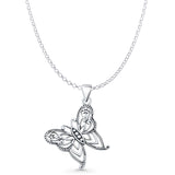 Butterfly Filigree Pendant Necklace