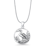 Stork Filigree Pendant Necklace