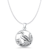 Stork Filigree Pendant Necklace