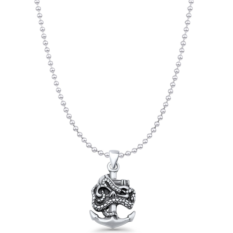 Anchor & Snake Pendant Necklace