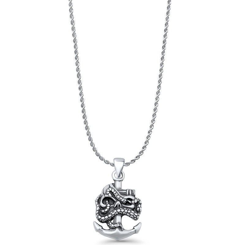 Anchor & Snake Pendant Necklace