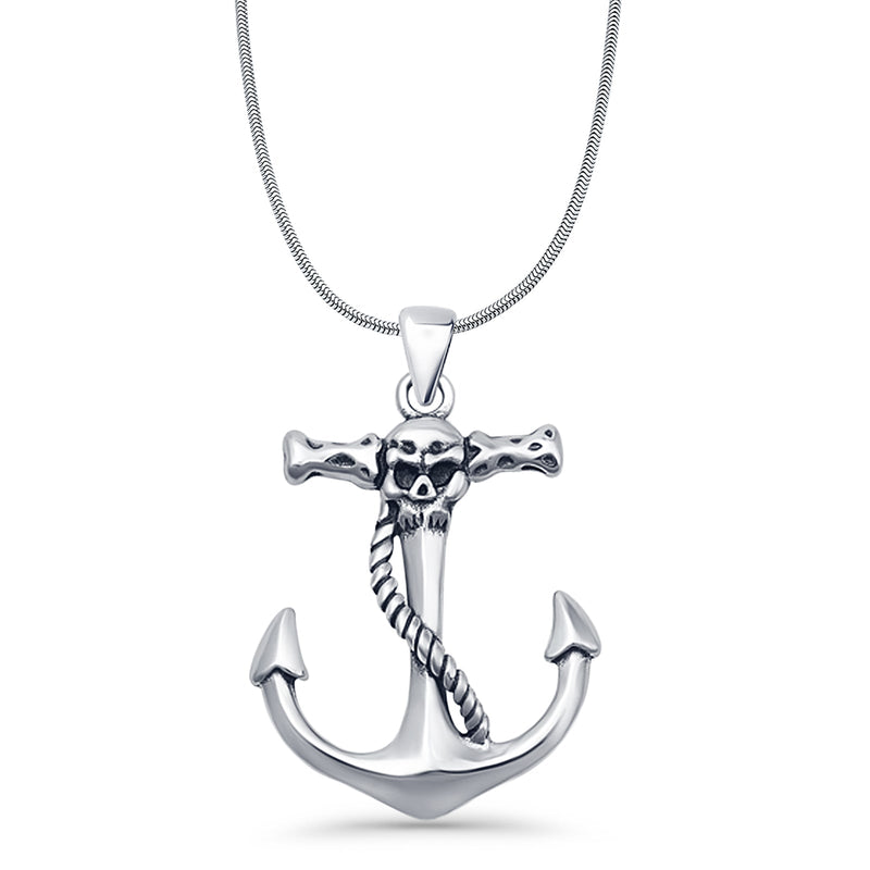 Anchor & Skull Pendant Necklace