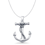 Anchor & Skull Pendant Necklace