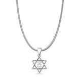 Star Of David Pendant Snake Chain Necklace Oxidized 925 Sterling Silver