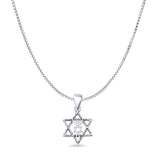 Star Of David Pendant Box Chain Necklace Oxidized 925 Sterling Silver