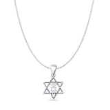 Star Of David Pendant Cable Chain Necklace Oxidized 925 Sterling Silver