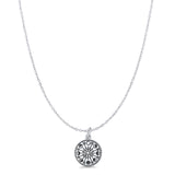 Moon Phase Pendant Oxidized Cable Chain Necklace 925 Sterling Silver