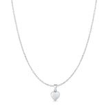 Heart Pendant Oxidized Cable Chain Necklace 925 Sterling Silver