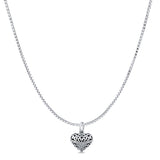 Filigree Heart Pendant Necklace