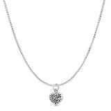 Heart Flower Pendant Necklace