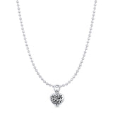 Heart Flower Pendant Necklace