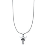 Bull Skull Pendant Necklace