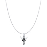 Bull Skull Pendant Necklace