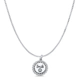 Smile Happy Face Pendant Oxidized Box Chain Necklace 925 Sterling Silver