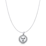 Smile Happy Face Pendant Oxidized Cable Chain Necklace 925 Sterling Silver