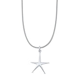 Starfish Pendant Oxidized Snake Chain Necklace 925 Sterling Silver