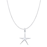 Starfish Pendant Oxidized Cable Chain Necklace 925 Sterling Silver